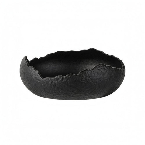 Irregular Ceramic Bowl Matte Finish Wavy Rim Bowl Smooth Interior Tableware