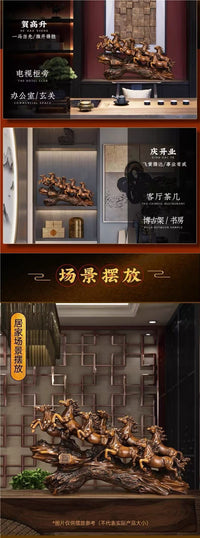 马摆件八骏雄风工艺品办公室老板桌大气公司新店开业包邮代发