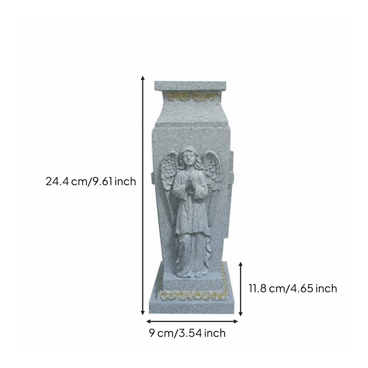 Angel Cross Vase Outdoor Safe Grave Flower Insert Stone Look for Garden