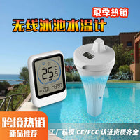 跨境新品游泳池温度计水池鱼缸浴缸水温计无线漂浮易读热水温度计