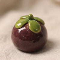 Home Decor Ceramic Fruit Ornament for Desk and Tea Tray, Porcelain Figurine with Glazed Finish