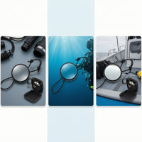 Portable Underwater Mirror with Storage Case Hands-Unrestricted Convex Mirror with Elastic Cord Safety Lightweight for Divers