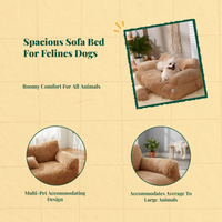 Pet Bed, Removable and cleanable Dog Sofa, Winter Warm Cat Couch, Comfortable, Anxiety-Relief, Non-Slip, Plush