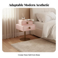 Rotating 2-Drawer Side Table Light Luxury Bedroom Furniture Space-Saving
