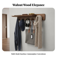 Wall-Mounted Rack with hangers Space-Saving Design Wall-Mounted Hanger with shelf