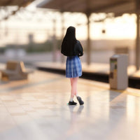 1/64 Scale Girl Figurine 3D Printed Miniature Schoolgirl Figure Hand Painted