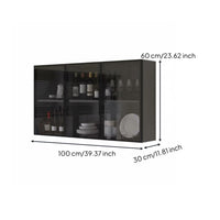 1 Bathroom Wall Cabinet Floating Display Shelf Wall Mounted Storage Cabinet Kitchen Cabinet with Glass Doors Solid Wood for Kitchen Bathroom Balcony Suitable for Gift Giving Home Organization