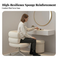 Soft Swivel Armchair Soft Comfort Adjustable Teddy Material Seat with Backrest