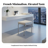 Cross-Legged paded Bench High Resilience pad Vanity Seat for Makeup Area