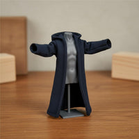 1/18 Doll Trench Coat Small Scale 3.75 Inch BJD Coat Handmade Action Figure Outfit for Collectors, Display