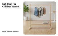 children's Clothing Rail with Shelf Easy to Assemble Garment Rack accessible Wardrobe
