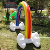 Inflatable Rainbow Water Spray Arch Bridge for Outdoor Play