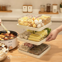 Hot Pot Tray Three-Tier Ingredient Tray with Stand Clear for Families
