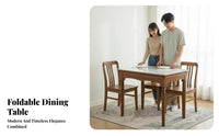 Foldable Design Folding Dining Set Space-Saving Gateleg Table with Storable Chairs expandable table surface Household Furniture Multi-Functional for Apartment Dwellers, Small Homeowners, Families, Kitchen, morning meal corner, Living Room
