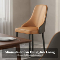 Sturdy Carbon Steel Frame Modern Upholstered Dining Chair Space Saving Upholstered Dining Chair High-Density Foam Cushion Household Furniture Ergonomic Design for Restaurant Owners, Small Families, Office Managers, Hotel, Living Room, Home