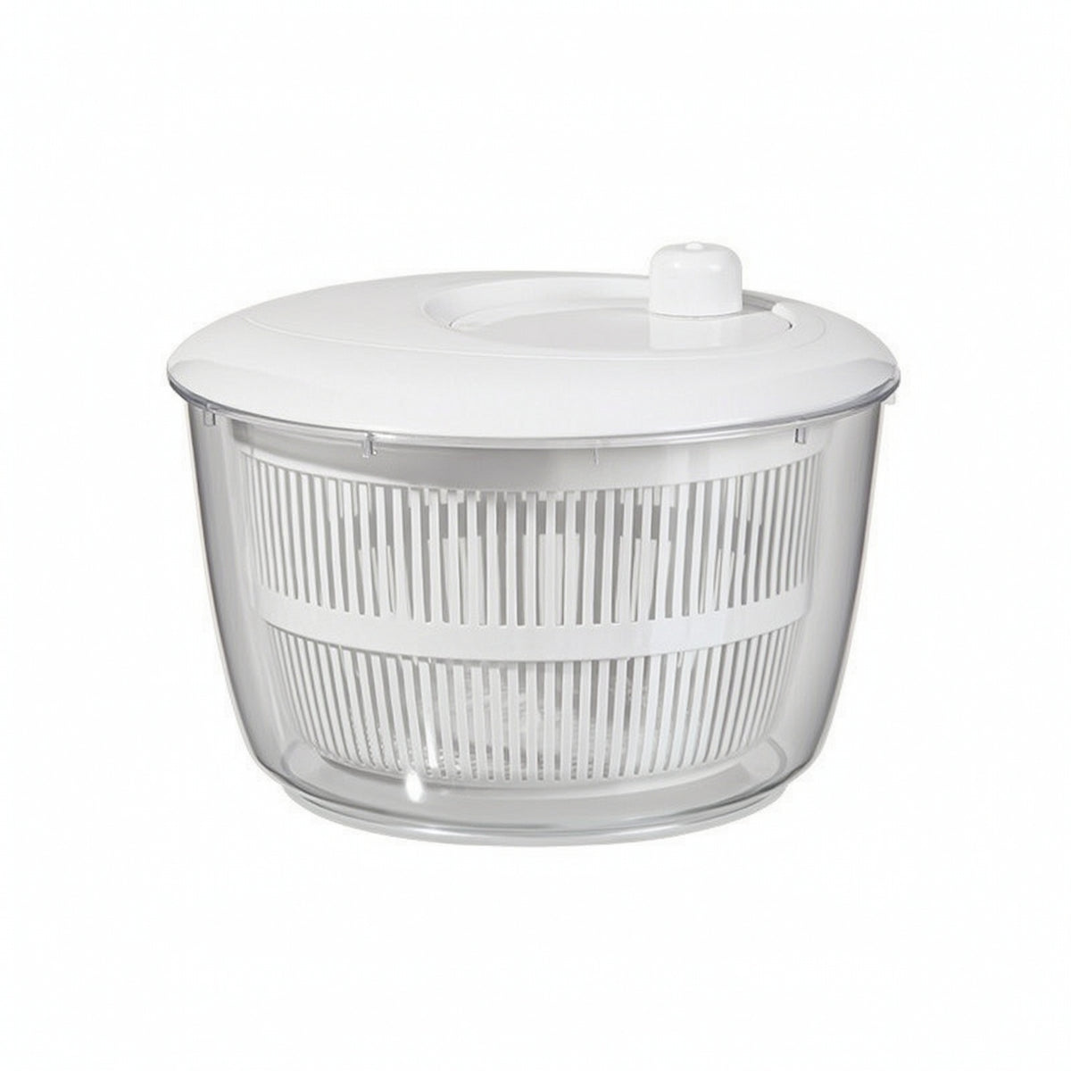 Round Salad Dryer with Clear Bowl Manual Salad Dryer with Colander Multifunctional Lettuce Dryer with Drainage Basket Versatile for Home Cooks, Meal Prep, Countertop