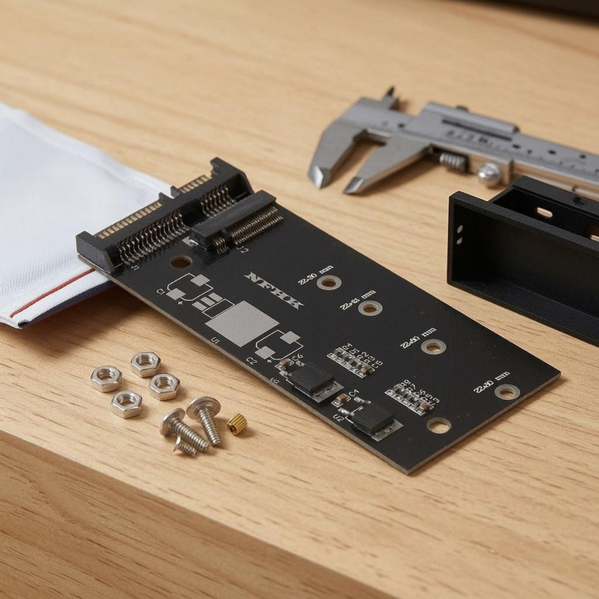 SATA3 M.2 Serial ATA SSD Converter Card Rectangular PCB M.2 to Serial ATA Converter Board Black Computer Accessory