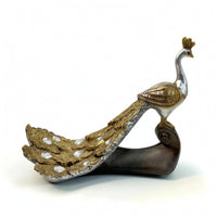 Peacock Figurine Embossed Peacock Statue Decorative for Living Room, Sideboard