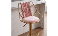 Adjustable Bar Stool with Backrest Swivel Bar Stool Ergonomic Furniture Cushioned for Kitchen Island