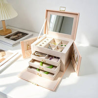 Jewelry Storage Box Multi-Compartment Jewelry Box with Drawers Structured Container for Women, Journeyers, Dressing Table, Bedroom