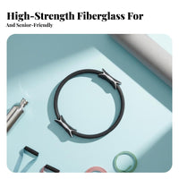 Padded Handles Leg and Arm Resistance Loop Non-Slip Grip Pilates Fitness Circle Portable Inner Thigh Exerciser Lightweight for Elderly, Seniors, Rehab Patients, Physical Rehabilitation, Home Use