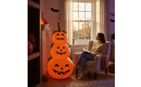 Halloween Inflatable Pumpkin Outdoor Stacked Pumpkins Jack-O'-Lantern Yard Decoration Seasonal Pumpkin Stack Festive for Lawn