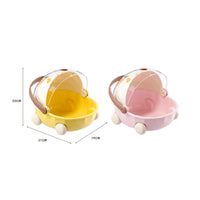Clear View Lid Doll Cradle Display Case Dustproof Baby Carriage Storage Box Portable Doll Storage Carrier for Collectors