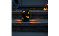 Pumpkin with Flying Mammal Shape Cutout Hollowed-out Halloween Pumpkin Carved Jack-Pumpkin Lantern Cutouts for Porch, Mantel, Entryway