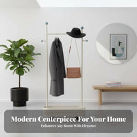 Rolling Clothes Rail Floor-Standing Clothing Rack Space-Saving for Homeowners