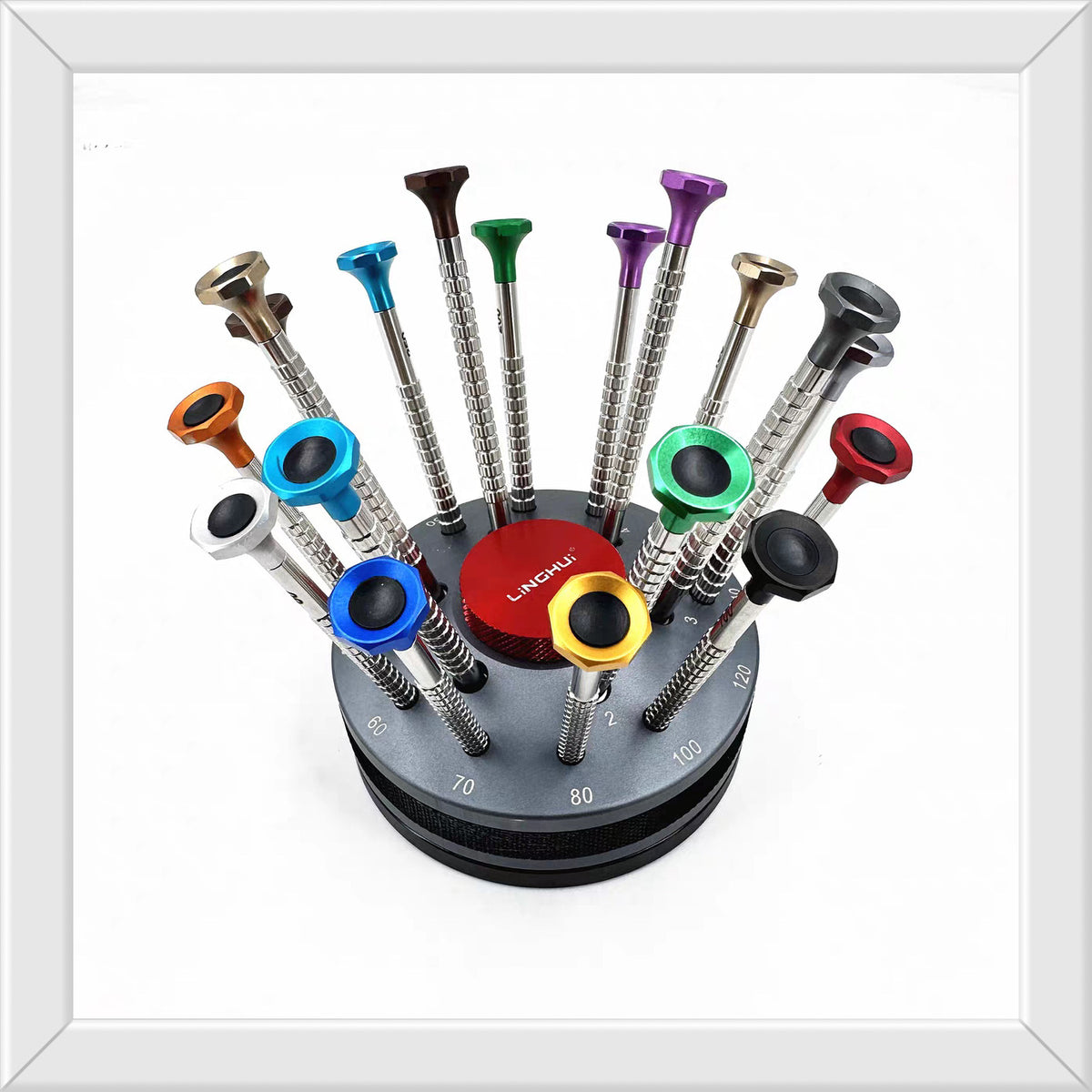2-in-1 Watch Repair Screwdriver Set with Non-Slip Flathead, Bearing Turntable, PEEK Hand Press