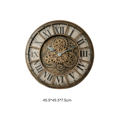 Retro Gear Wall Gear Timepiece Exposed Gears Home Decor Quartz Movement