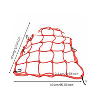 25-Hole Grid Motorcycle Cargo Net Hook Loops Motorcycle Luggage Net Mesh Elastic Cargo Straps Square for Seat Area