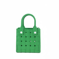 EVA Basket Bag Waterproof Plastic Woven Handbag Lightweight for Commuting, Beach
