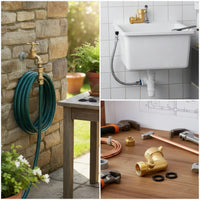 Hose Elbow Connector with Shut-off Control Lever Garden Hose Adapter with Shut-off Control Lever Heavy-Duty for Gardeners, Homeowners