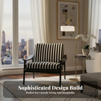 Italian aesthetic Wood Frame suspended Chair Light Luxury Lounge Seating Ergonomic Backrest Indoor Furniture Soft seat padding for Hoteliers, Interior Designers, Homeowners, Living Room, Hotel Lobby, Bedroom, creamice