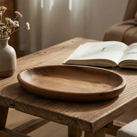 Acacia Wood Tray Natural Grain Pebble Shaped Tray Rustic for Entryway