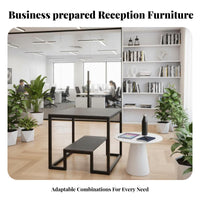 Upholstered Armchair Modern Design Reception Seating Wide Armrests for Clients