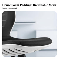 Wheeled Study Chair Breathable Backrest Rolling Mesh Chair Thick Padded Seat