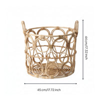 Handwoven Rattan Basket Airy Rattan Basket with Handles Versatile for Bedroom