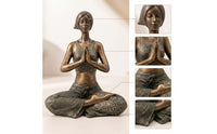 Meditation Girl Figurine Textured Meditating Statue Resin for TV Cabinet