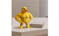 3D Printed Duck Figurine Muscular Duck Decor Figurine Funny Animal Statue Meme for Collectors, Gamers, Office Desk, Shelf, Bedroom
