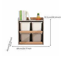 Child S Toy Storage Organizer with Bins Solid Wood Toy Storage Rack Removable Bins Open Shelf Rounded Corners Anti-tip Design Suitable for Bedroom Nursery Parents