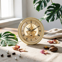 Gear Clock Movement Visible Gears Roman Numeral Wall Clock Movement Metal Frame Home Decor