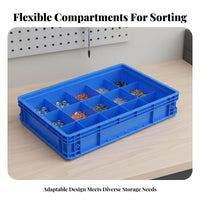 Compartment Box Screw Organizer Box Wear-Resistant Divided Storage Crate for Warehouse