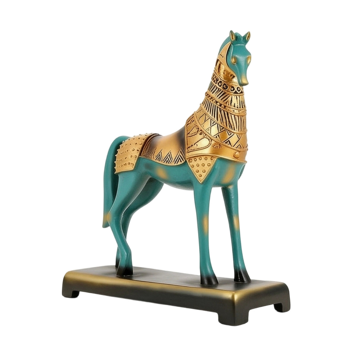 Horse Statue Embossed Horse Statue with Base Antique-Inspired for Art Collectors
