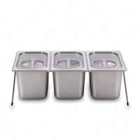 Stainless Steel Food Pan with Lid Easy to Hygienic Tray Food Pan with Rack for Salad Bar
