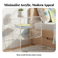 Tiered Accent Table Multi-Layer Nightstand Minimalist Design for Bedroom, Adults