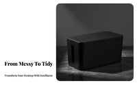 Child Safety Power Strip Storage Box Electrically Safe Cable Management Box Baby Proof Desk Cord Concealer Dustproof for Pet Owners, Homeowners, Families, Living Room, Bedroom, Kitchen