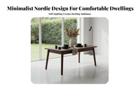 Space-Saving Solid Wood Dining Table and Chairs Simple Design Nordic Design Dining Set Thickened Tabletop Rectangular Kitchen Table Set Long-Lasting for Small Apartment Dwellers, Families, Students, Breakfast Nook, Home, Living Room