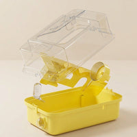 Luxury Hamster Cage, Modern Square Shape Acrylic Material, Transparent Viewing Starter Kit with Top Open Design for Portable Beginner Pet Care